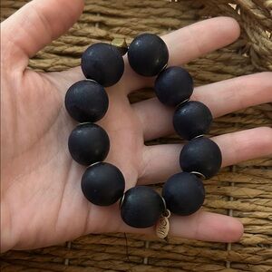 Elegant Black Beaded Omi Bracelet Handmade